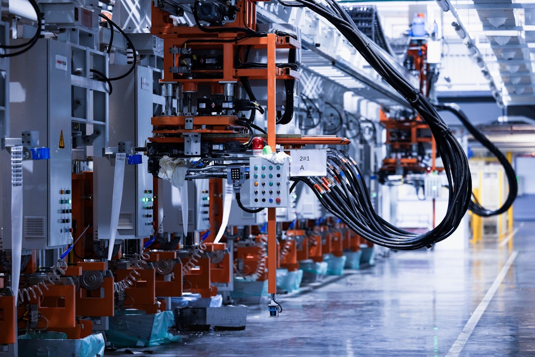 Close-up of the case foaming machine in the factory